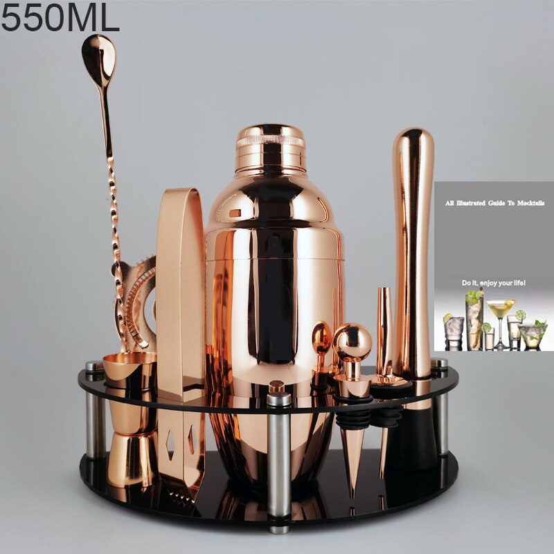 Martini Trinken Boston Edelstahl Shaker Home Bar Werkzeuge 800/750/600/450ml Cocktail Shaker Set bartender Kit Stehen: RG 550ML BL