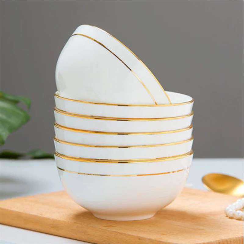 Phnom penh riisi kulho setti koti kiinalainen keittiö keitto nuudeli riisi kulho yksinkertainen luuposliini astiasto terveys &amp; turvallinen salaattikulho