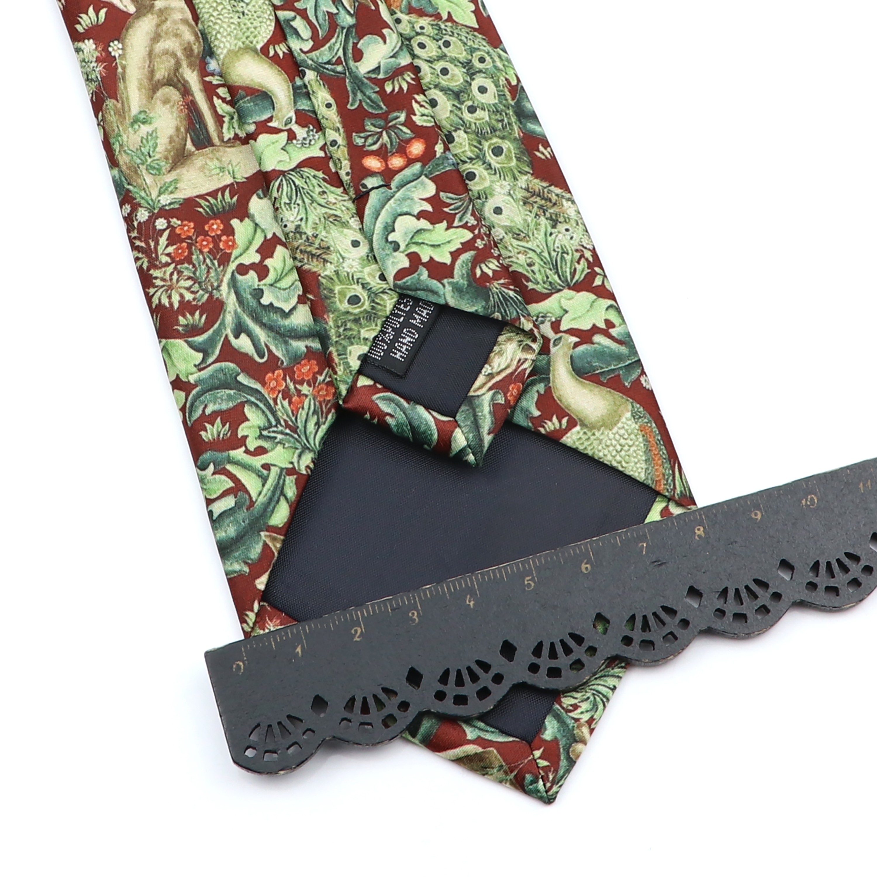 Stropdas in elandstijl met bloemenprint, gemaakt van zacht aanvoelend groen polyester, geschikt voor mannen en vrouwen, voor bruiloften, feestjes en casual gelegenheden.