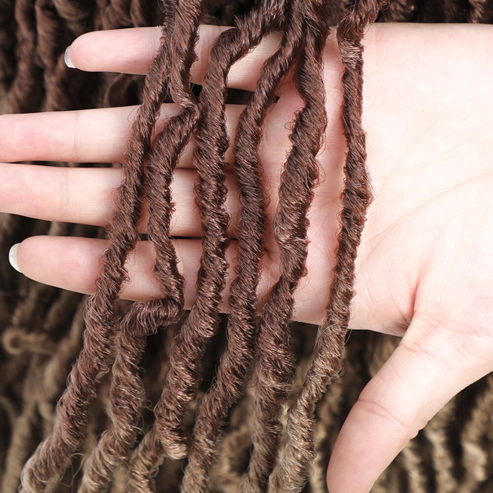 18Inches Crochet Locs Synthetic Hair Spring Twist High Temperature Fiber Soft Dreadlock Natural Wavy Extensions For Women