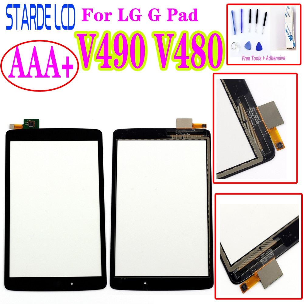 For LG G Pad F 8.0 V480 V490 Touch Screen Digitizer Glass LENS Sensor Panel Replacement+Tools+Tapes