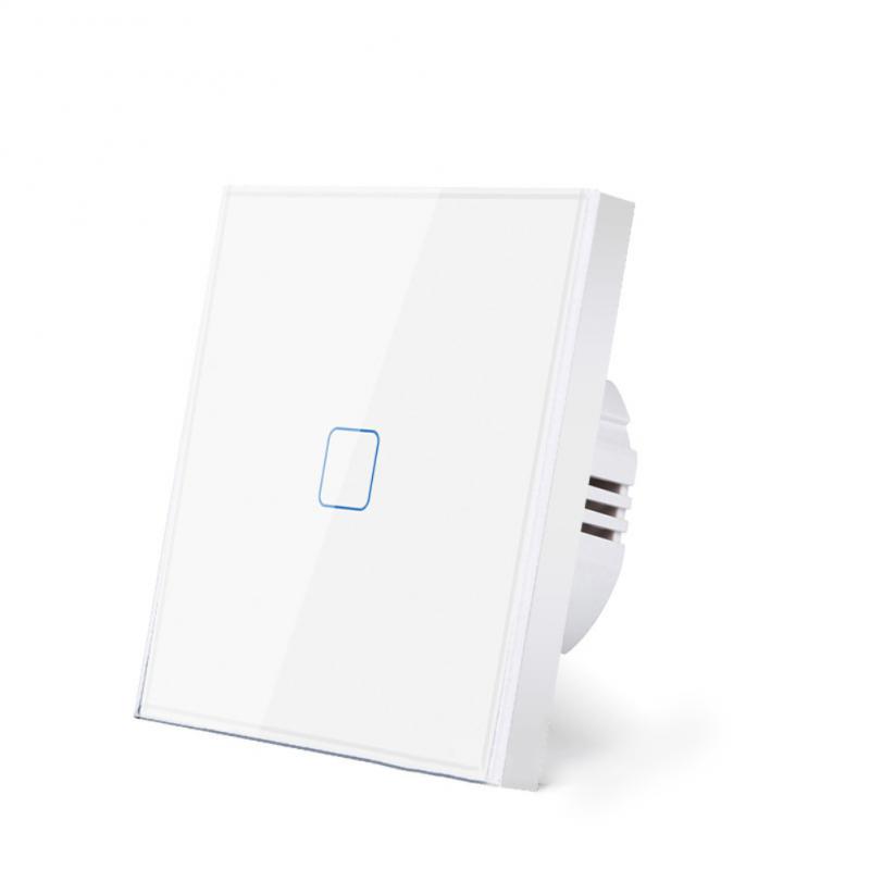 AUBESS 1 2 3 Gang EU Touch Switch LED Backlight Panel Tempered Crystal Glass Wall Light Sensory AC100-240V Switches Interruptor: white one