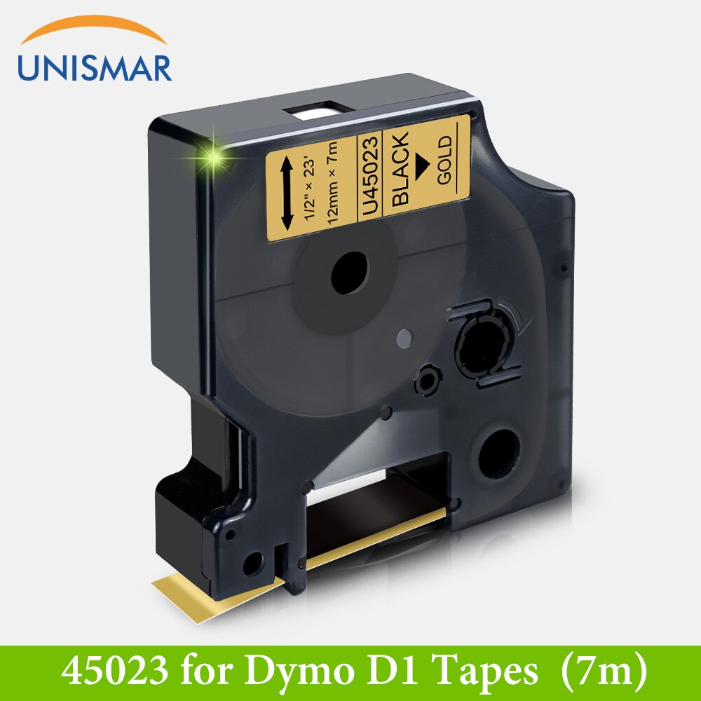 Unismar Multicolor 12mm taśmy etykietowe dla Dymo D1 45013 45010 45016 45017 45018 45019 kompatybilny Dymo D1 etykieta menedżera 160 280 210: Black on Gold