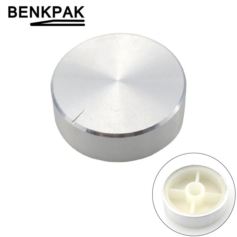 Bouton de contrôle de Volume de potentiomètre de bouton d'alliage d'aluminium de 30*10mm bouton rotatif de 10x30mm pour l'arbre moleté de diamètre de 6mm du bouton de Volume: Argent