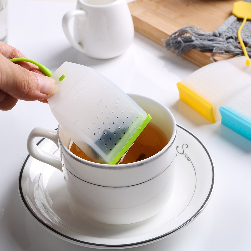 Te infuser høj temperatur modstand tilfældig farve te siler fødevaregodkendt silikone tepose urtete infusere