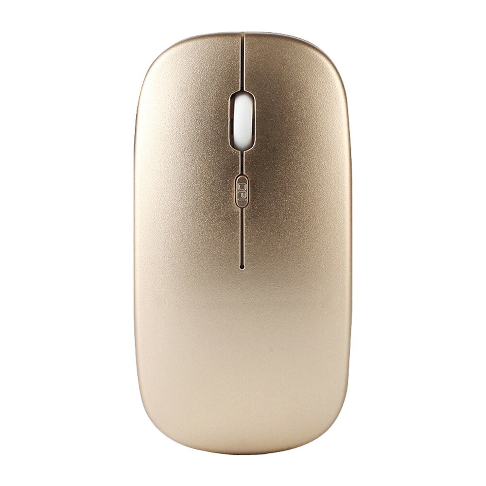 Wireless Mouse Computer 1200dpi 2.4 G Rechargeable Gaming Mouse Optical Usb Silent Button Ultra Thin Wireless Mouse For Laptop: GOLD 