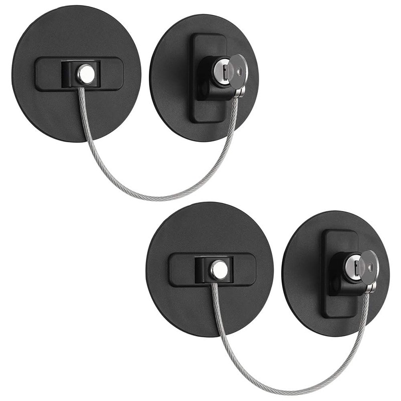 Refrigerator Lock 2 Pack Freezer Door Lock Child Safety Cabinet Lock for Refrigerator Drawer Cabinet: Default Title