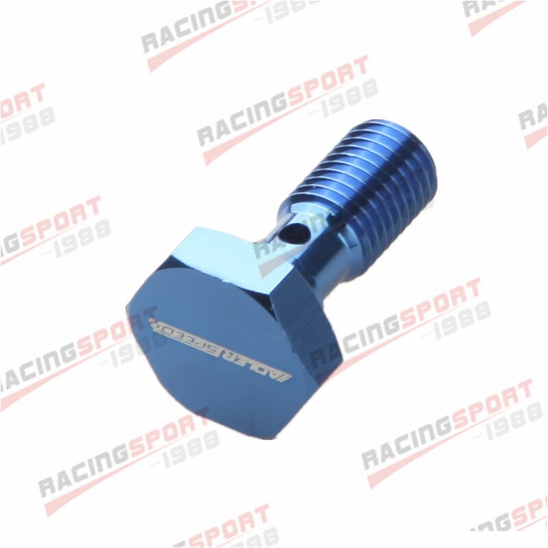 M10 x 1.25 Aluminum Banjo Bolt Thread Metric Brake Adapter Black/Blue