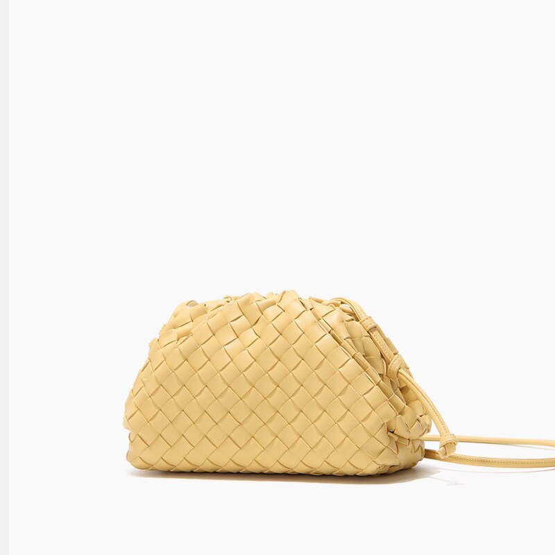 Weave Lederen Wolken Knoedel Tas Dames Mini Schouder-Messenger Purse Handtas Hobo Tassen Voor Vrouwen Zachte Clutch