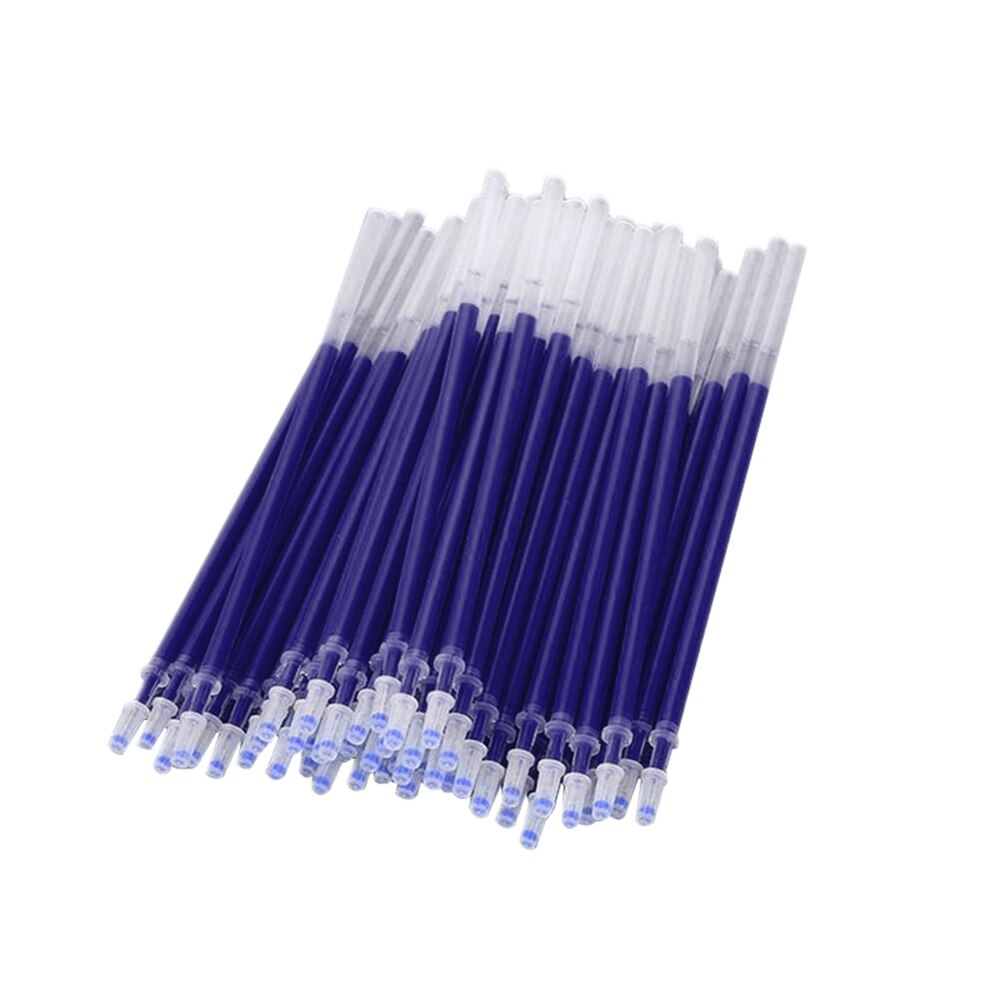 100pcs/set 0.5mm Gel Pen Refills Red Blue Black Gel Ink Pen Office School Stationery Writing Supplies Replacement: Blue