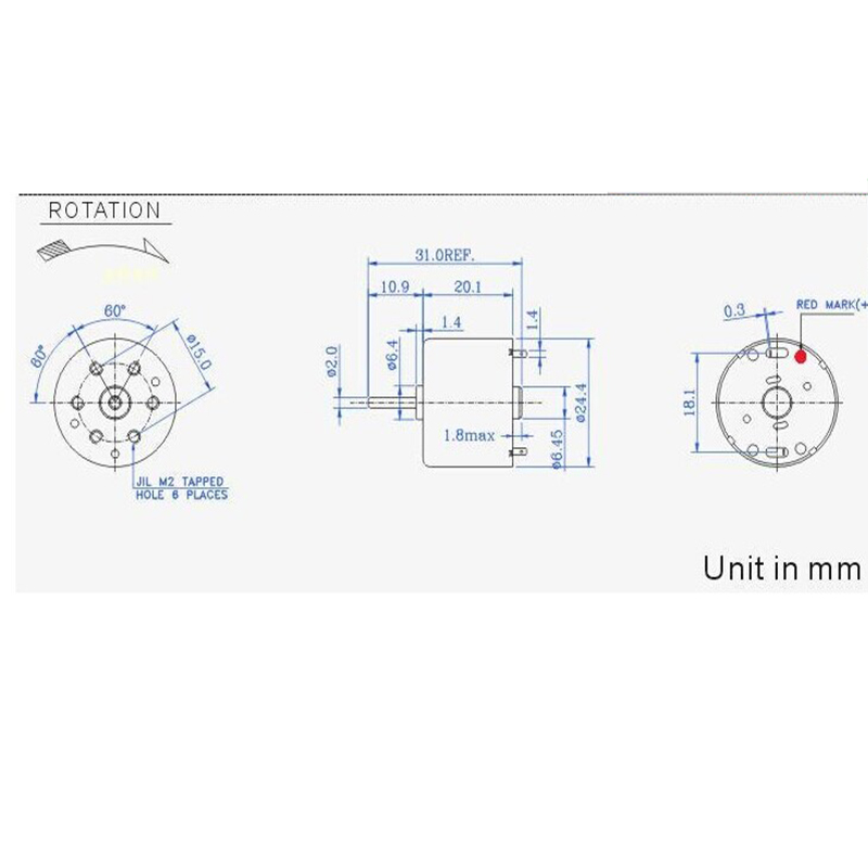 Mabuchi Round Mini RF-310T-11400 Long Axis for Fan/hand Crank Generator Motor Micro DC Motor 3V-6V 6400RPM Toy Model Accessories