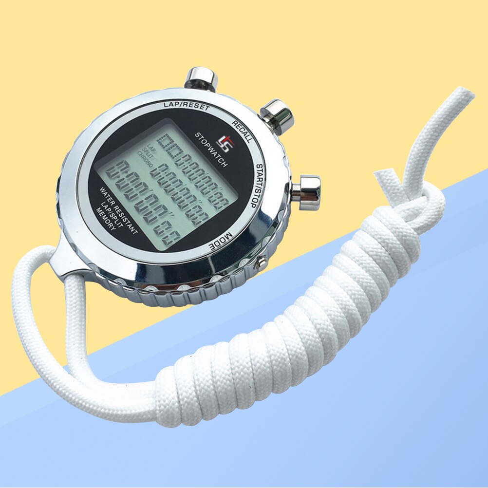 1PC Handheld Electronic Stainless Steel Digital Timer Stopwatch for Athletes