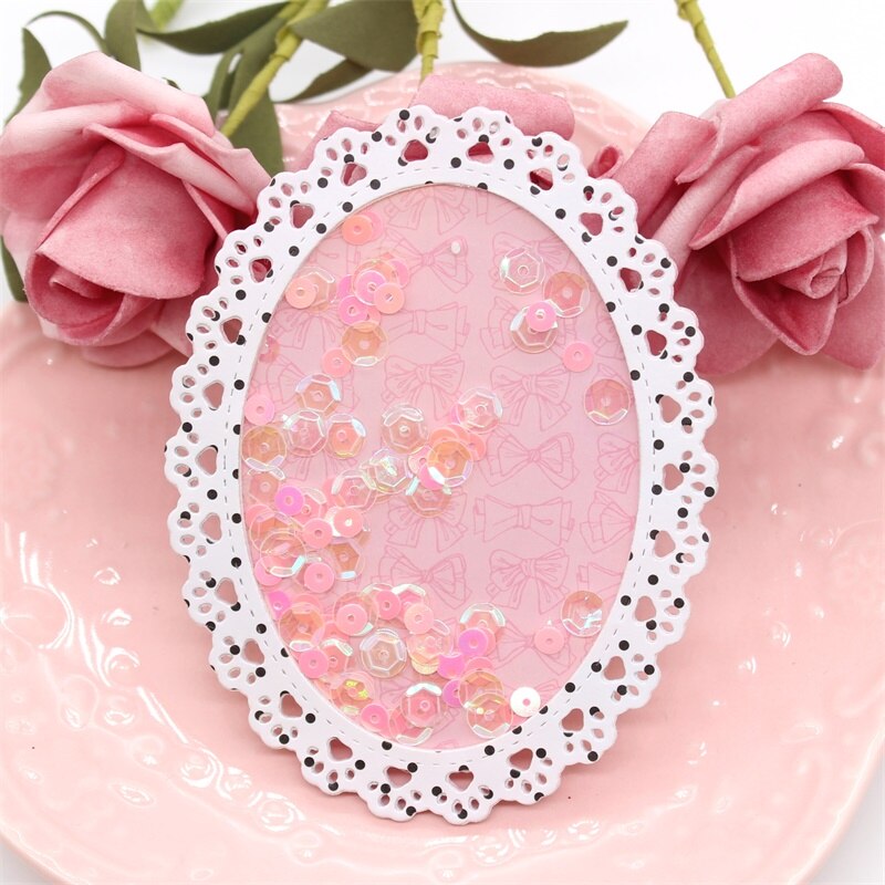 YPP CRAFT Paw Print Oval Frame Metal Cutting Dies Stencils for Scrapbooking/photo album Decorative Embossing Paper Cards