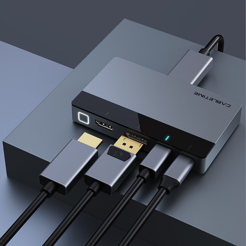 Kaapeliaika 4 in 1 langaton projektori hdmi 4k 60hz hdr mini dp hub led-valon kytkin tietokoneeseen kannettavaan tietokoneeseen lenovo hdmi kytkin  c370