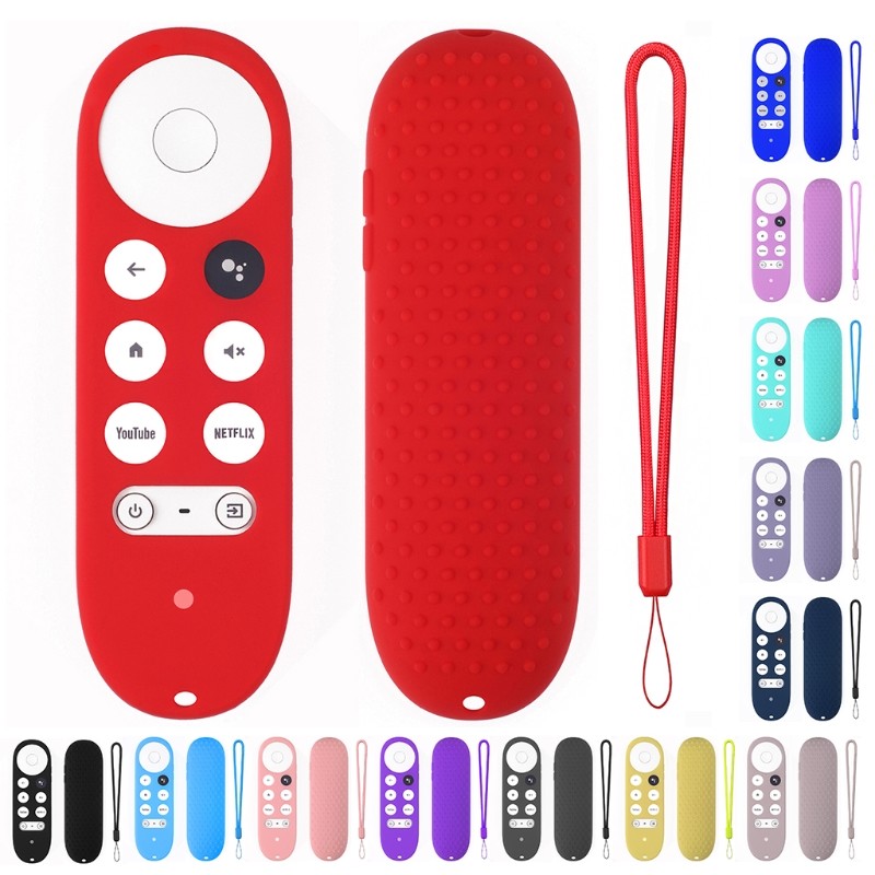 For -Google TV Voice Remote Silicone Shockproof Protective Cover For Chromecast Voice Remote Shell&Body Parts 13 Color