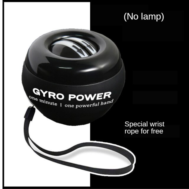 LED Light Self-starting Power ball Wrist Power Hand Ball Muscle Relax Spinning Wrist Trainer Exercise Equipment Strengthener: black No LED