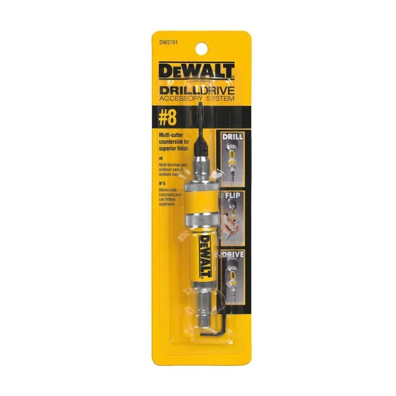 DEWALT DW2700 DW2701 DW2702 wiertło z odwróconą jednostką #6 #8 #10 2 w 1 wiertło do drewna 6mm 8mm 10mm akcesoria: WHITE