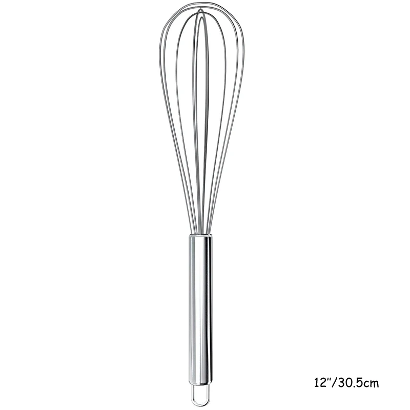 8 " 10 " 12 " äggvisp äggvisp i rostfritt stål kökstrådballongvisp mjölk äggvisp äggblandare mixer verktyg  kc0231: Svart