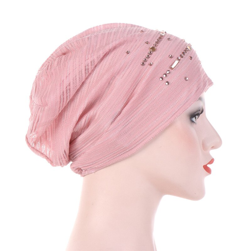 Verano encaje fino turbante de algodón sólido gorros hijab interiores transpirable suave de las mujeres musulmanas turbantes de cabeza hijab underscarf bonnet
