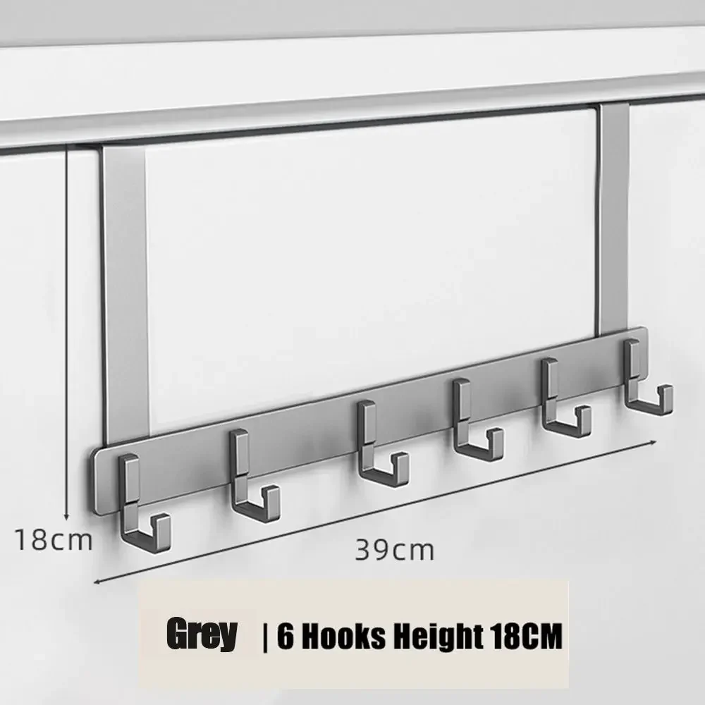 Türhänger, Aufbewahrung, 6 Haken über der Tür, Kleidung, Mantel, Hütte, Handtuchhalter, Heim-Organizer, Gestell, Badezimmer, Küche, Zubehör, Halfter: Dunkelgrau