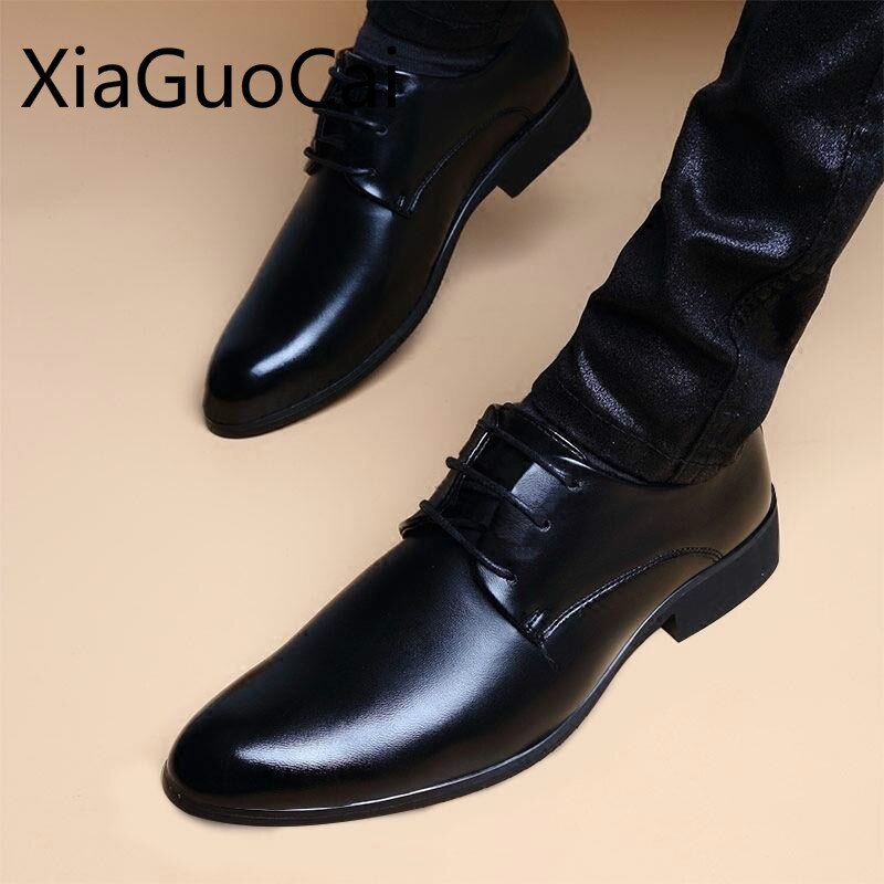 Men's Formal Shoes Soft Leather Men's Casual Flat Shoes Business Work Rubber Mens Flat Formal Shoes