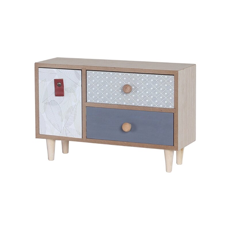 Wooden Drawer Storage Box Desktop Dividers Organizer Cute Cactus Pattern Makeup Cosmetic Container Jewelry Shelf Cabinet: 6