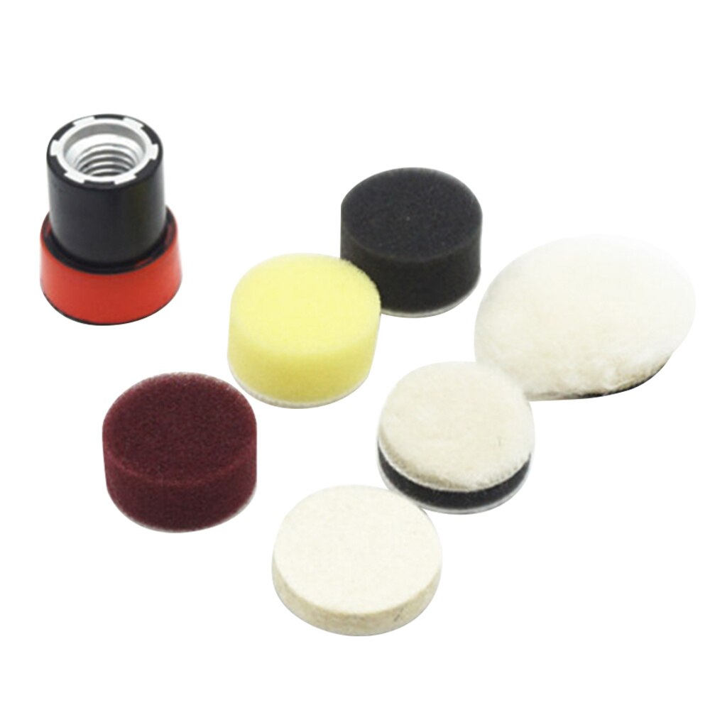7 Stks/set 1.2 Inch Polijsten Spons Pads Spons Wiel Kit Wol Zelfklevende Afdichting Buffer Voor Auto