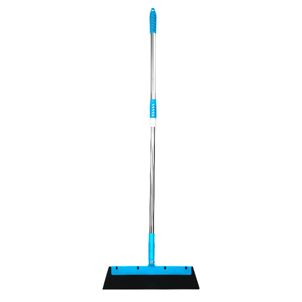 Long Handle Cleaning Brush Window Cleaner Glass Squeegee Telescopic Rod Rotating Head With Cleaning Cloth Rubber Wiper: Blue