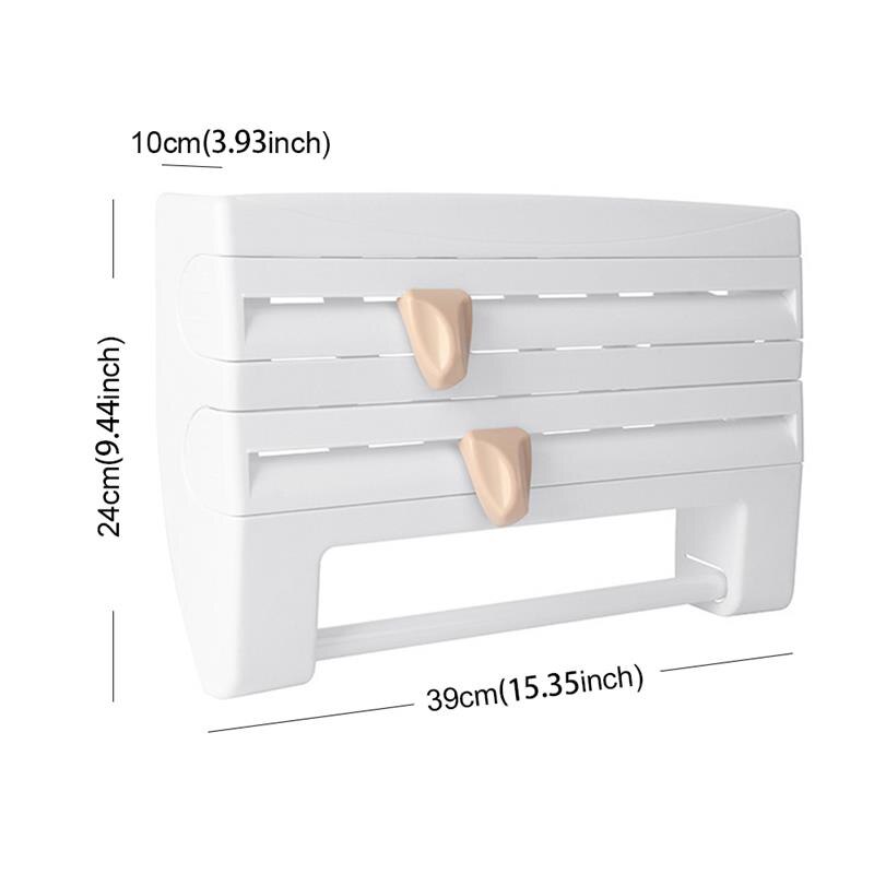 Kitchen Cling Film Tin Foil Paper Cutting Holder Kitchen Shelf Kitchen Organizer Plastic Wrap Sauce Bottle Storage Rack: C