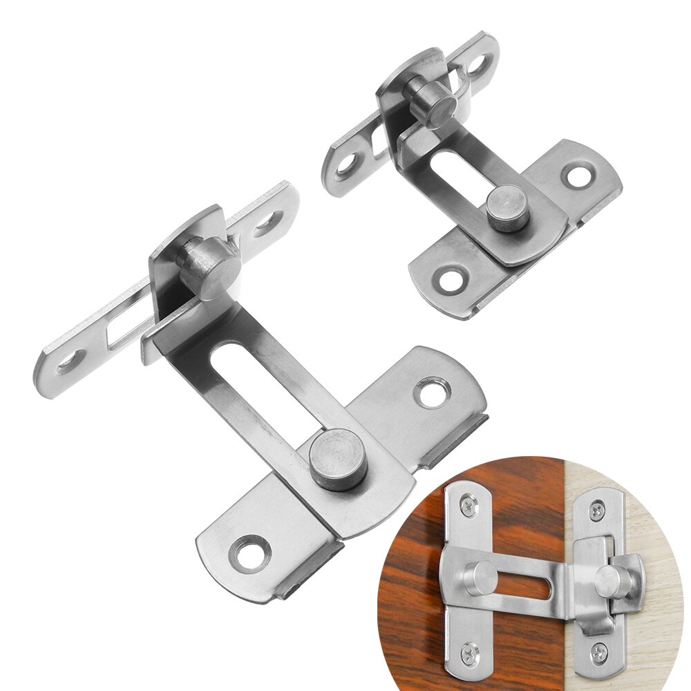 90 Degree Hasp Latches Stainless Steel Sliding Door Chain Locks Security Tools Hardware For Window Cabinet Hotel Home Hardware