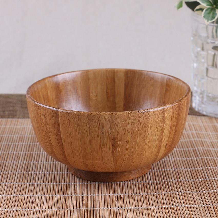 Creatieve houten bowls kids servies Baby gerechten salade ramen rijst voor voedsel gezondheid Chinese instant noodles sterke bamboe