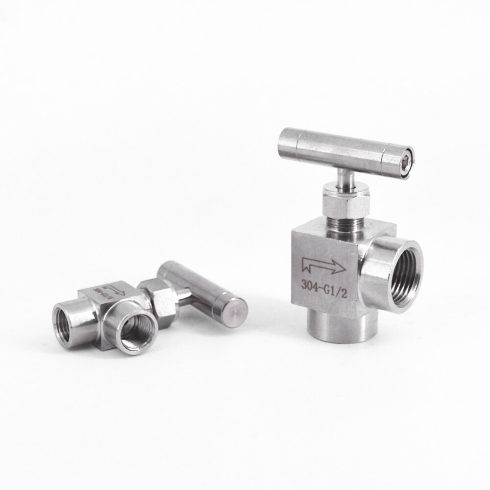 1/8" 1/4" 3/8" 1/2" BSP Female Angle Needle Valve Crane 915 PSI 304 Stainless Flow Control With One-Shape Handle