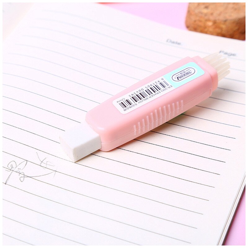 Eraser Telescopic Eraser for Kids Pick Roller Push-pull Rubber Erasers with Brush Penciles Accessories School Supplie