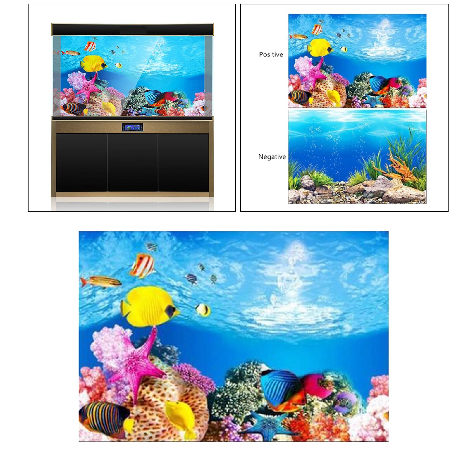 Sea Coral Aquarium Background Underwater Poster Fish Tank Wall Decor Sticker