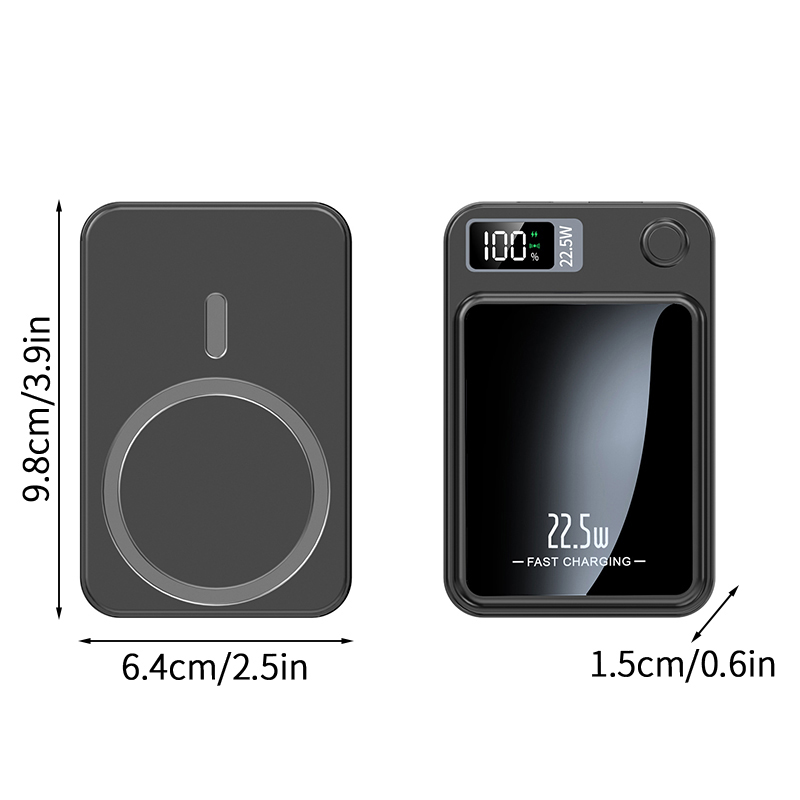 20000 mAh magnetische draadloze powerbank Draagbare externe batterij Apple Android snellader Universele powerbank voor iPhone Huawei: Goud / 10000mAh