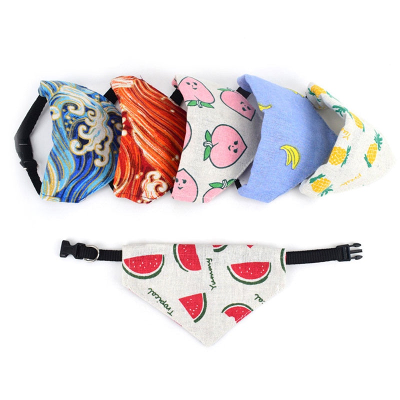 Obst Gedruckt Katze Schal Dreieckige Schals Haustier Bandana Zubehör Nette Hund Kragen Bandana Einstellbare Hund Halstuch Lätzchen Kragen