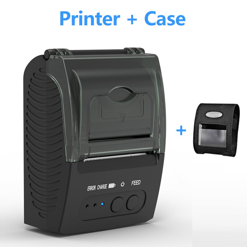 Thermal POS Receipt Printer Portable Mini Mobile Bluetooth Billing Printers for Small Business ESC/POS Support iOS &amp; Android Win: Add Case / UK plug