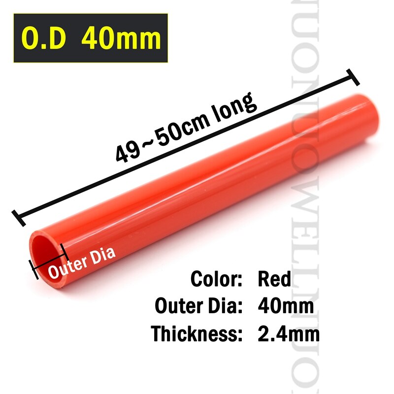 50cm Long Outer Dia 20~50mm Home Garden Irrigation System UPVC Tube Aquarium Tank Fittings Water Supply Connectors Red PVC Pipes: 1pc 40mm pipe