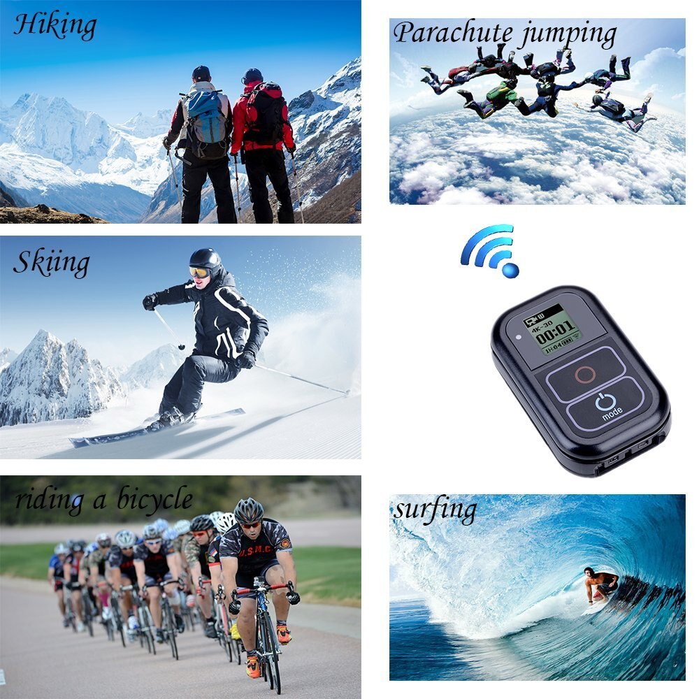 Go Pro WiFi Remote Control+Charger Cable Wrist Strap Waterproof GoPro Remote Case for Hero 8 7 6 5 Black 4 session 3+Accessory