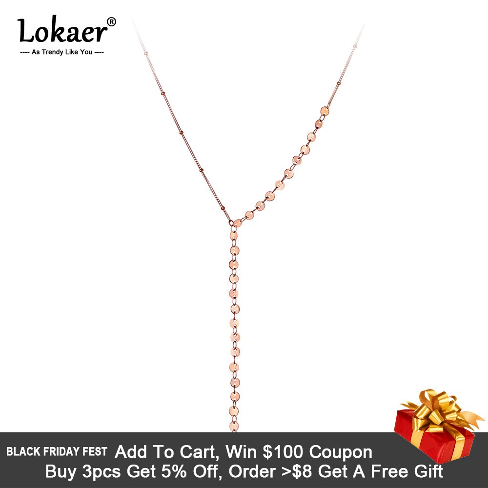 Lokaer Original Titanium Stainless Steel Charm Choker Necklaces Bohemia Chain & Link Pendant Necklace For Women N20012