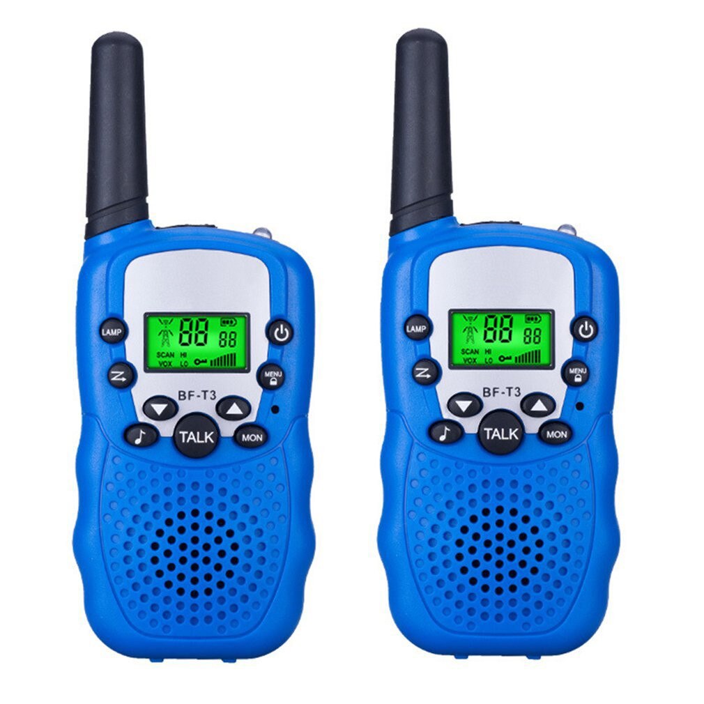 2pcs OPPXUN T388 Mini Children Walkie Talkie Kids Portable Ham Radio Station Cb UHF Headset Transceiver Christmas Telefon: Big blue - 2pcs