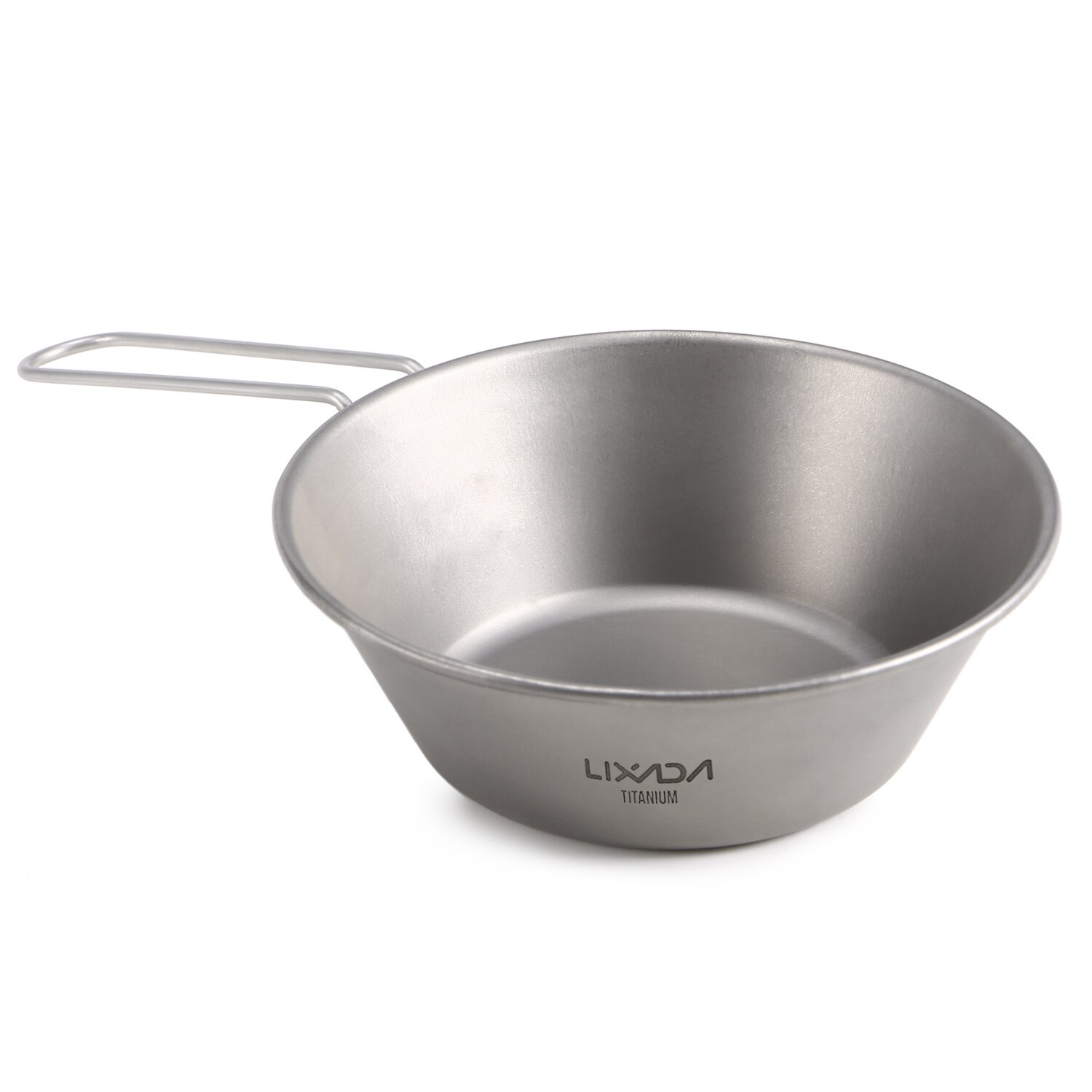 Bol de titanio Lixada con asa plegable, utensilios de cocina al aire libre para acampar, senderismo, mochilero, equipo de Picnic, Campamento, estufa de Camping
