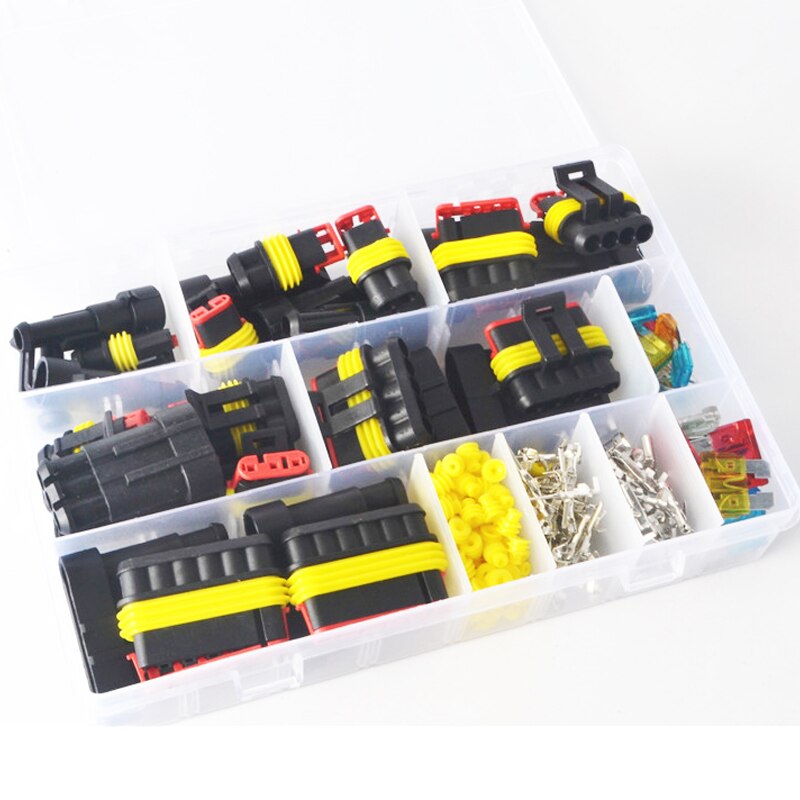 216Pcs/Box Waterproof Automotive Wire Connector Plug 1-6P With Fuse Electrical Equipment Female Male Way AMP Super Seal: Default Title