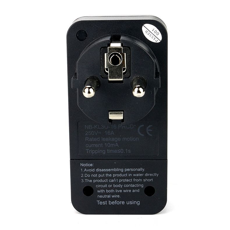 Earth Leakage Protection EU Plug 16A 250V Household Air Conditioning Water Heater Connection Plug Multipurpose Electrical Plug