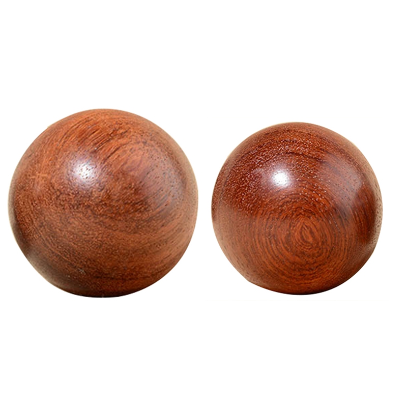2X 6Cm/5Cm Wooden Stress Baoding Ball Health Exercise Handball Finger Massage Chinese Health Meditation Relaxation: Default Title