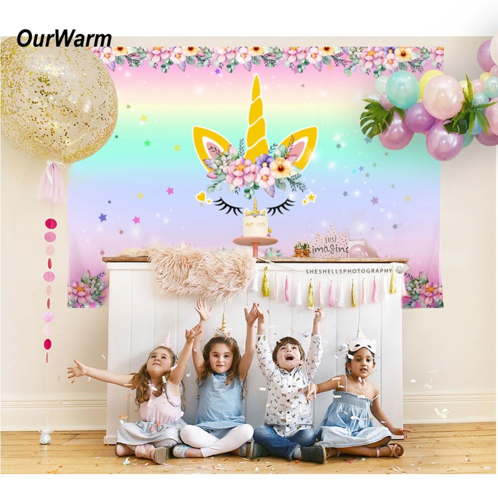 OurWarm 7 * 5ft Roze Eenhoorn Foto Achtergrond Kinderen Eenhoorn Verjaardag Baby Pasgeboren Fotografie Achtergronden Eenhoorn Feestartikelen