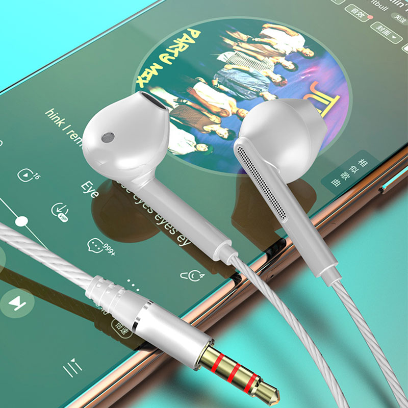 Eardeco in-ear-hörlurar headset med mikrofon trådbundna hörlurar tung bas stereo mobilhörlurar öronsnäckor trådbundna speltelefonhörlurar