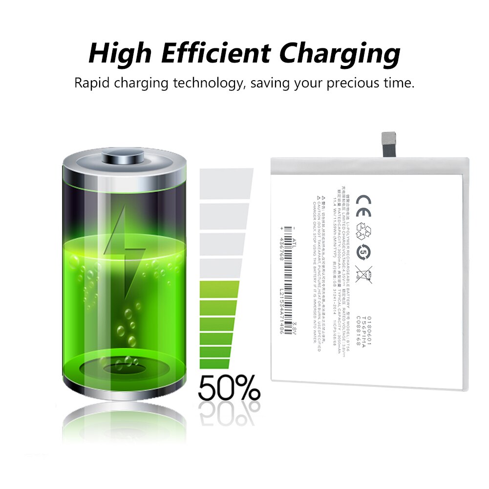 3,8 V 3050mAh BT56 praktisch Batterie Ersatz BT56 Lithium Li-Ion Akku Für Meizu M576/M576U/MX5 Profi/NIUX/Profi 5