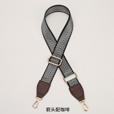 3.8cm zwarte witte strepen nylon katoenen stoffen tas riem diy enkele schoudertas riem handvat 88 ~ 140cm verstelbaar: 7