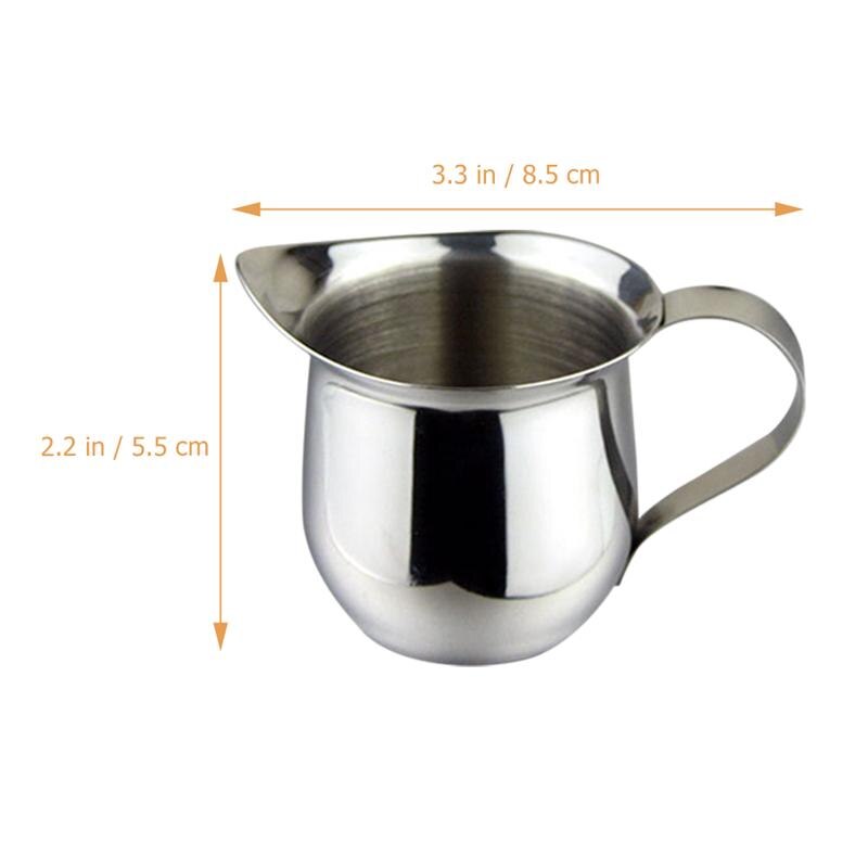 2pcs Stainless Steel Pitcher Milk Jug Coffee Sugar Cup Coffee Milk Jar Making Milk Flower Beak Milkshake Cup Mixing Milk Cup